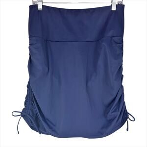 SWIMSUITS FOR ALL NWOT Adjustable Length Swim Skirt w/ Side Ties Navy Blue Sz 18